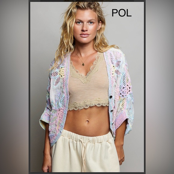 BP224-7💙💚POL perfection batwing Sleeve button front  cardi in pink+blue+-elegant - Picture 10 of 10